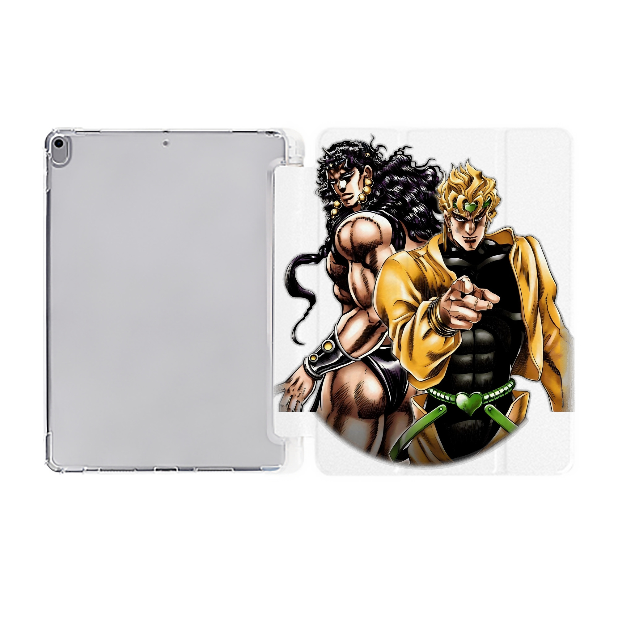 （画像用） ジョジョの奇妙な冒険 ディオ?ブランドー JoJo's Bizarre Adventure Dio Brando IPad ケース ペン収納付き 三つ折りスタンド PUレザー×シリコン 対応機種9.5/10.5/10.9インチ